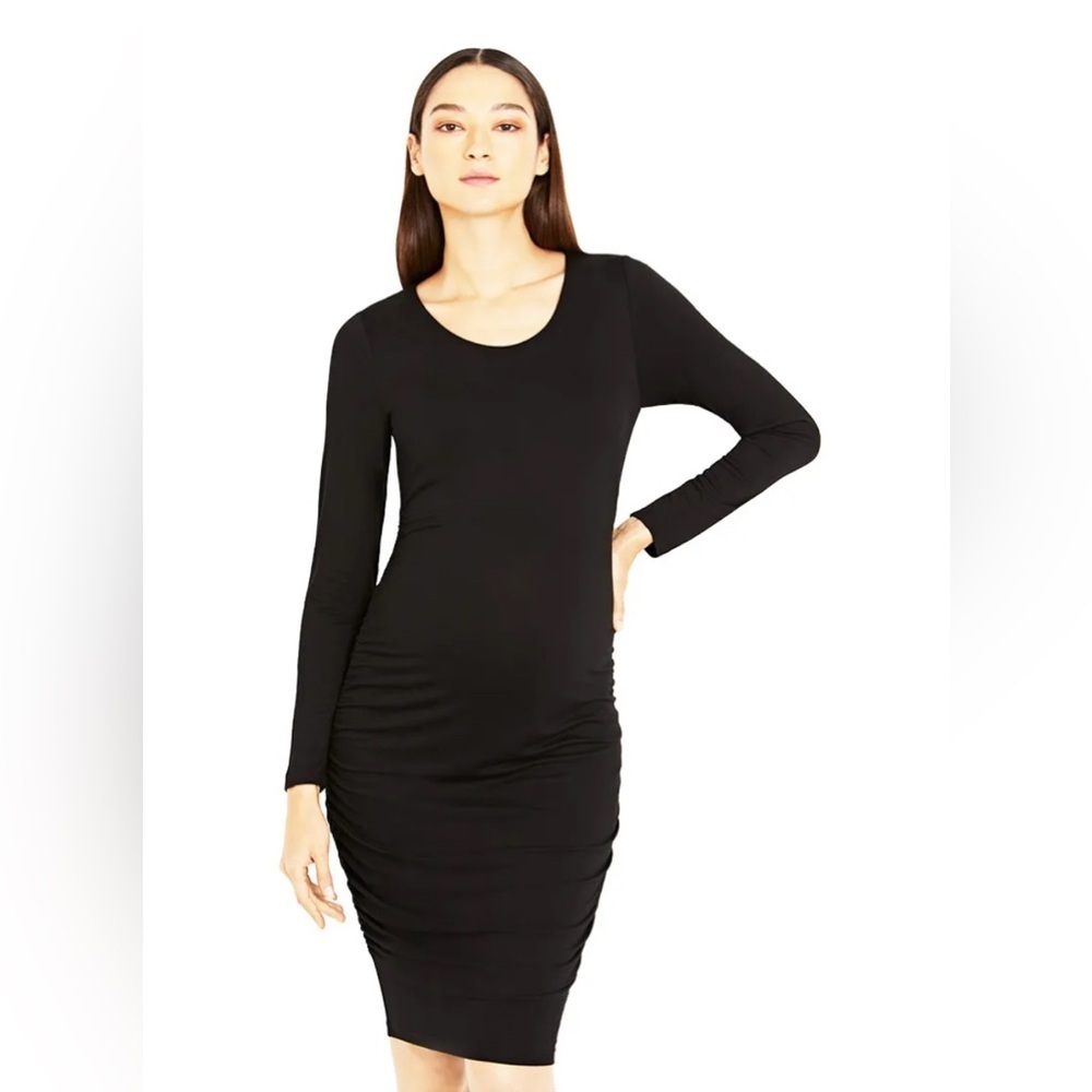 A PEA IN THE POD Luxe Side Ruched Maternity Dress, Size Small